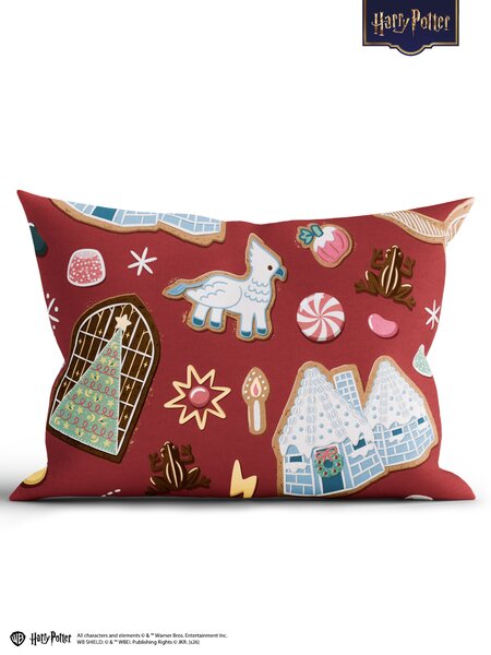 Bavlnená obliečka na vankúš Renforcé 40 × 60 cm - Cozy Christmas tmavo červené