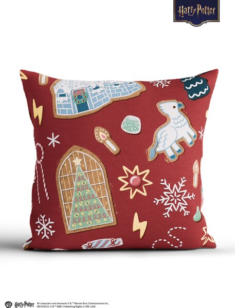 Bavlnená obliečka na vankúš Renforcé 40 × 40 cm - Cozy Christmas tmavo červené