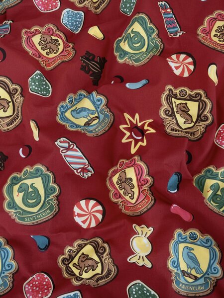 Bavlnené obliečky Renforcé - Christmas at Hogwarts tmavo červené