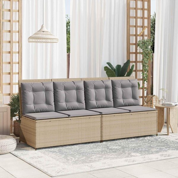 Maison Exclusive - Záhradná lavička Béžová Poly-rattan