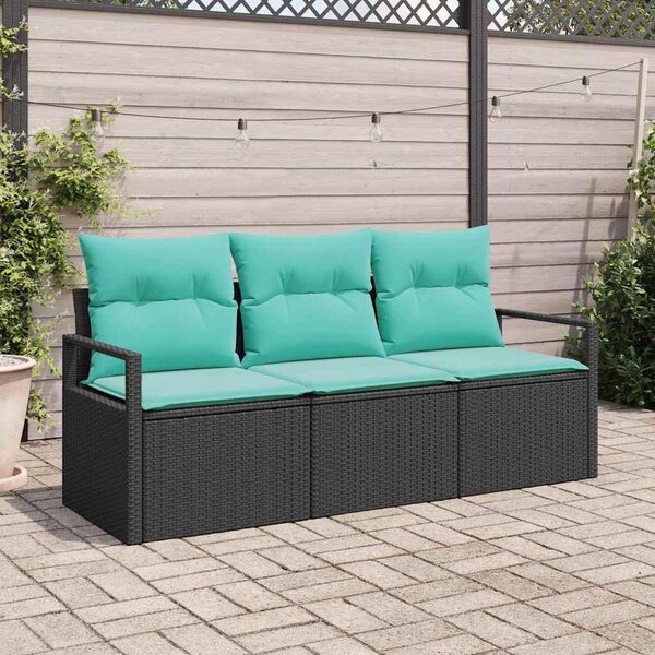 Maison Exclusive – Sedacia súprava, 3 kusy, čierna [syntetický materiál]: Polyratan