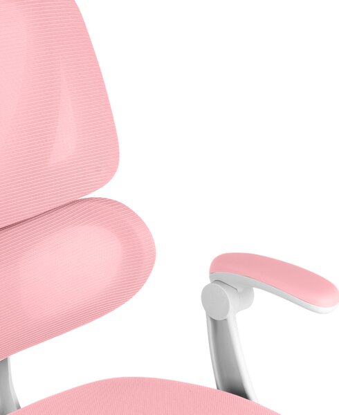Detská otočná stolička Neoseat JUNI 023 — látka, prateľný poťah, ružová