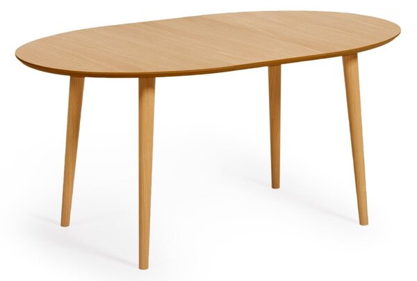 Rozkladací jedálenský stôl v dekore duba v prírodnej farbe 90x120 cm Oqui – Kave Home