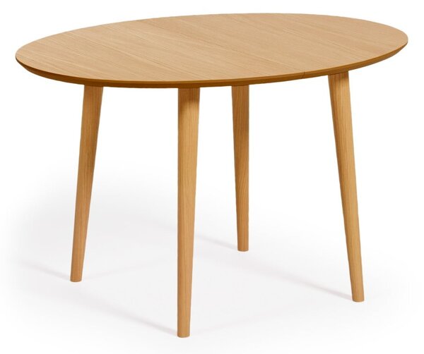 Rozkladací jedálenský stôl v dekore duba v prírodnej farbe 90x120 cm Oqui – Kave Home