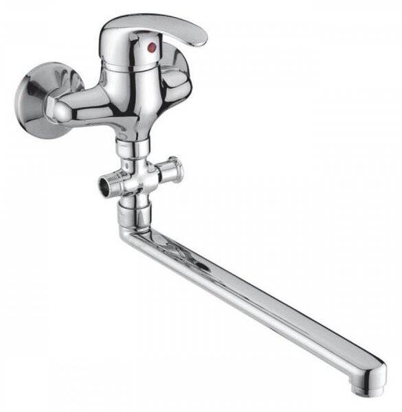 Vaňová batéria do bytového jadra PERLA, s rovným ramienkom 30cm, chróm