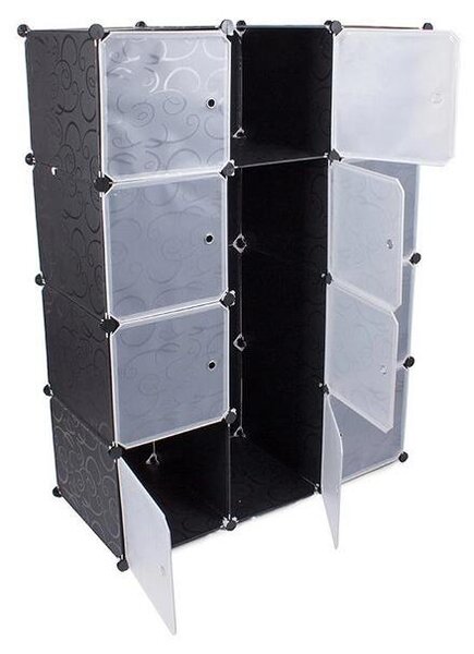 Verk 01508 Modulová skladacie šatníková skriňa 144,5 x 110 x 46,5 cm čierna