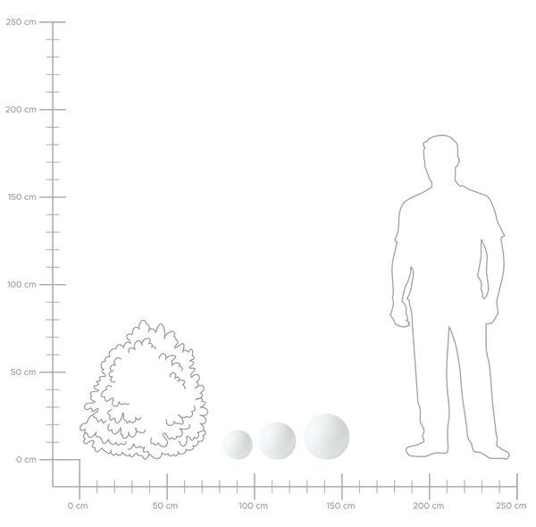 Sada 3 vonkajších solárnych guľatých LED svietidiel biela syntetický materiál 30 cm IP67 vodoodolné s diaľkovým ovládaním záhradné osvetlenie