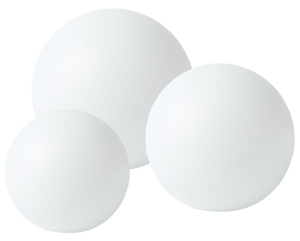Sada 3 vonkajších solárnych guľatých LED svietidiel biela syntetický materiál 30 cm IP67 vodoodolné s diaľkovým ovládaním záhradné osvetlenie