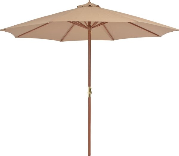 Maison Exclusive - Slnečník s dreveným stožiarom 300 cm Taupe