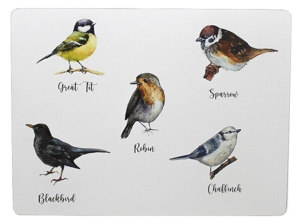 4ks pevné korkové prestieranie vtáčiky Garden birds - 30*40*0,4cm - Mars & More