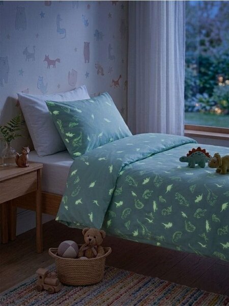 Sinsay - Posteľné obliečky s fluorescenčným motívom dinosaurov - bledozelená