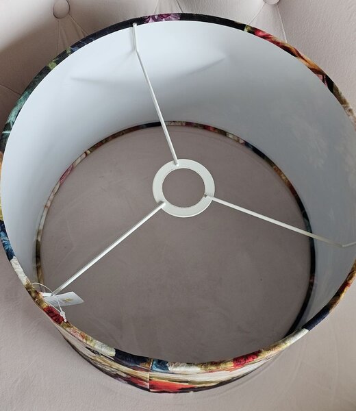 Kvetované zamatové tienidlo Carina - Ø 34 * 24 cm - Clayre & Eef