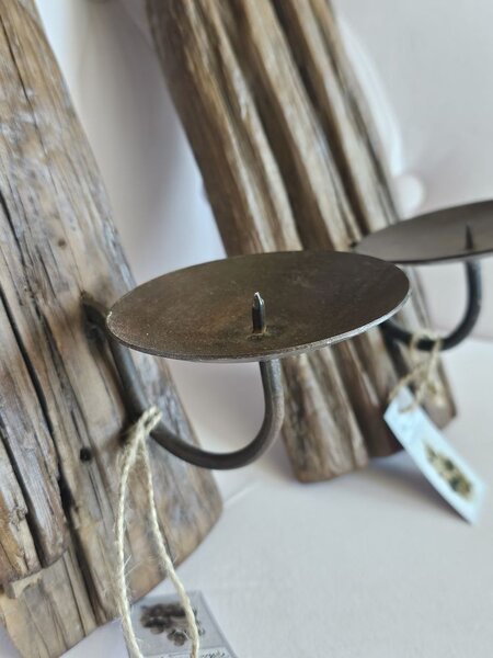Drevený nástenný svietnik Grimaud Unit - 12*10*43 cm - Chic Antique