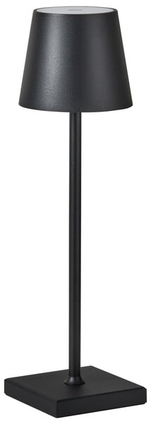 Stolná lampa čierna hliníková s dotykovým vypínačom nabíjanie cez USB kábel bezdrôtová moderný štýl interiér exteriér