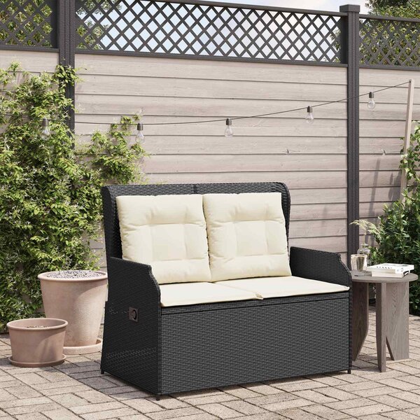 Maison Exclusive - Záhradná lavička Čierna Poly-rattan