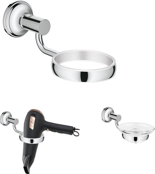 Grohe Essentials chrómový držiak na dávkovač mydla na mydlo s bubnom
