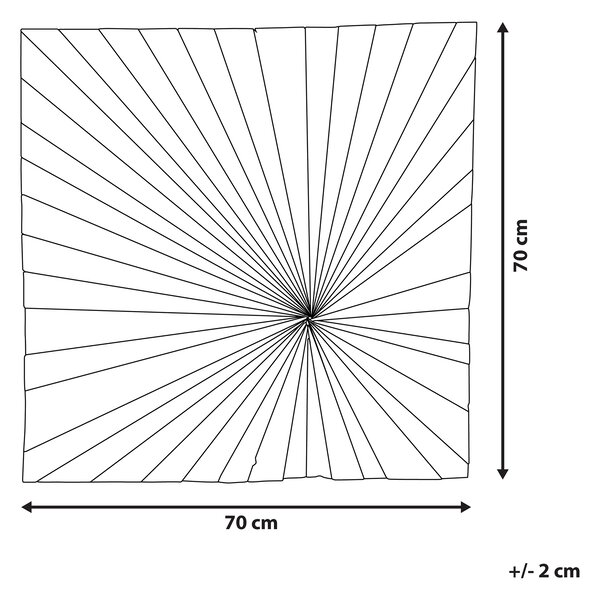 Nástenná dekorácia svetlé drevo viacfarebná 70 x 70 cm štvorcový tvar geometrický motív moderný štýl dekorácie doplnky