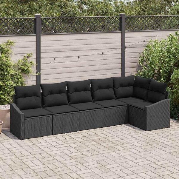 Maison Exclusive – Sedacia súprava, 6 kusov, čierna [syntetický materiál]: Polyratan
