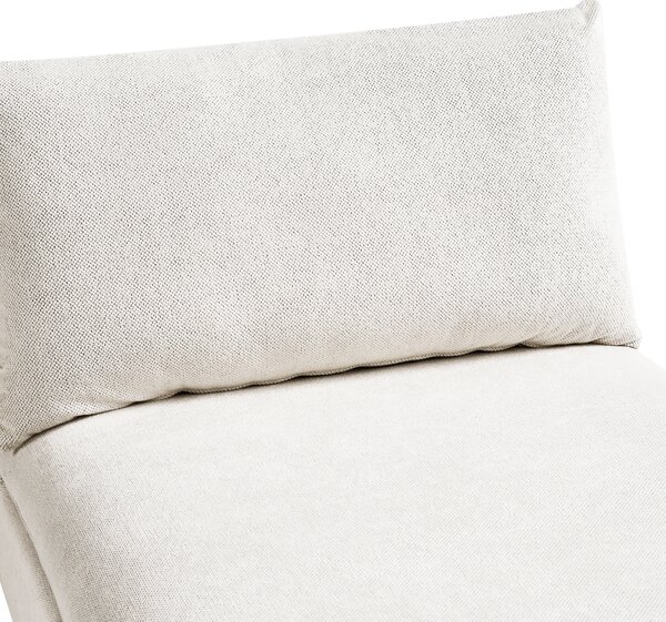 Leňoška krémová biela polyester látkové čalúnenie bez opierok moderný štýl obývacia izba
