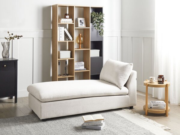 Leňoška krémová biela polyester látkové čalúnenie bez opierok moderný štýl obývacia izba