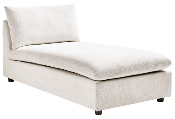 Leňoška krémová biela polyester látkové čalúnenie bez opierok moderný štýl obývacia izba
