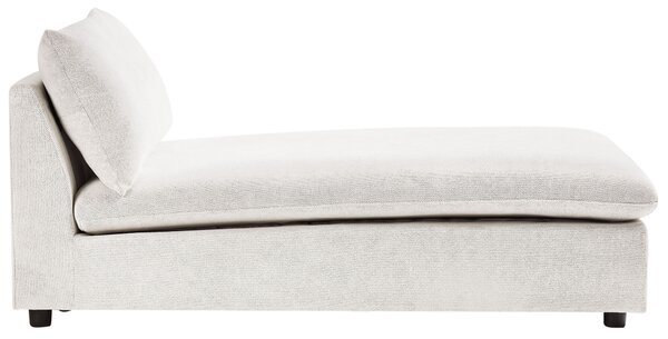 Leňoška krémová biela polyester látkové čalúnenie bez opierok moderný štýl obývacia izba