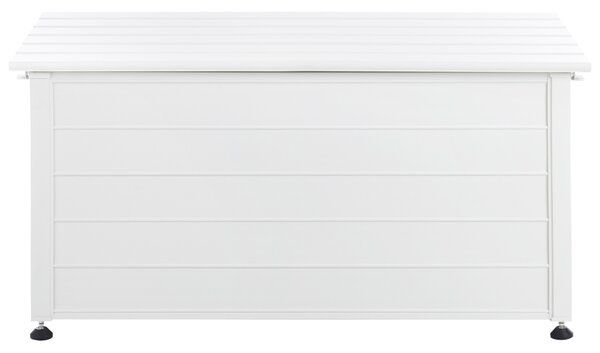 Záhradný úložný box s vekom biely hliníkový 123 x 60 cm 330 L vonkajší úložný nábytok