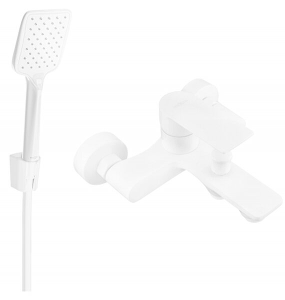 Mexen Royo R62 vaňová batéria so sprchovacím setom, biela - 7223R62-20