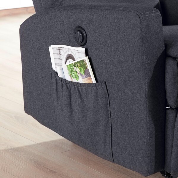 TV KRESLO, kov, textil, antracitová Carryhome - Kreslá