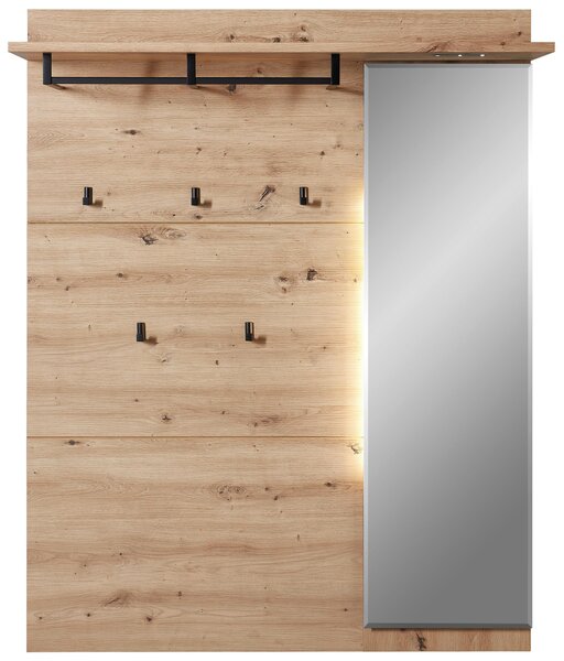 VEŠIAKOVÝ PANEL, dub artisan, 120/153/30 cm Voleo - Vešiakové steny