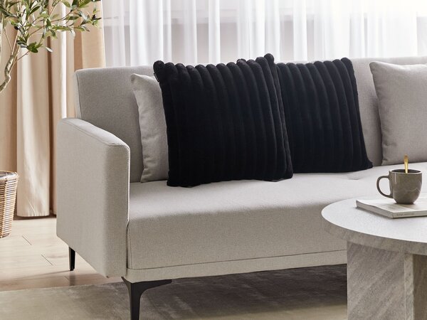 Sada 2 dekoratívnych vankúšov čierna polyester 45 x 45 cm bez vzoru jednofarebná moderný štýl doplnky