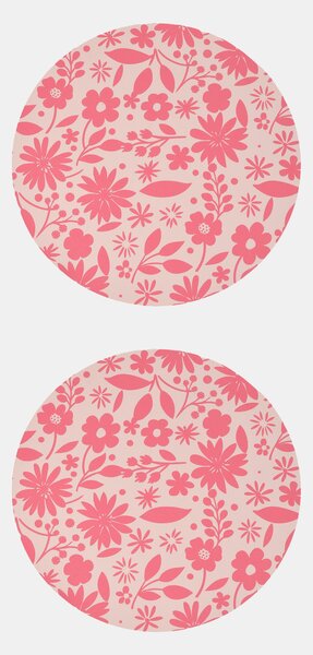 Sinsay - Okrúhle prestieranie s kvetinovým motívom 2 pack - ružová