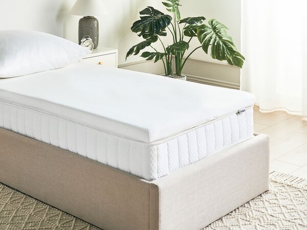 Vrchný matrac biela PU pena polyesterový poťah 90 x 200 cm topper podložka na posteľ spálňa