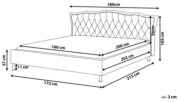 Posteľ sivá látkové čalúnenie 160 x 200 cm prešívané čelo s gombíkmi moderný glamour štýl spálňa