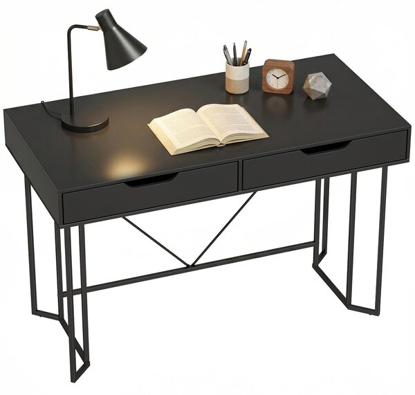 Počítačový stôl HOMCOM s 2 zásuvkami, 120 x 60 x 77 cm, čierny