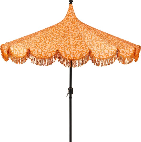 Mica Decorations Kelly slnečník s taškou na prenášanie – tyčový slnečník 238 x Ø235 cm – ochrana pred slnkom na záhrade alebo balkóne – polyester, oceľ – oranžová