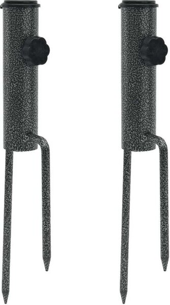 Maison Exclusive - Stojan na dáždniky s 2 zemnými kolíkmi 9x35 cm Pozinkovaná oceľ