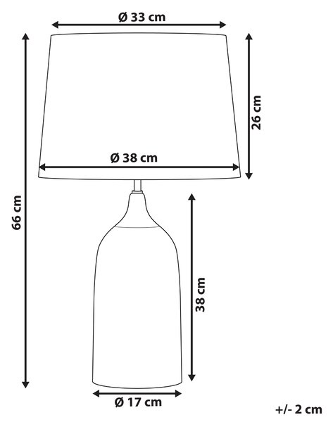 Stolná lampa modrá keramická 66 cm biele látkové tienidlo klasická lampa na nočný stolík