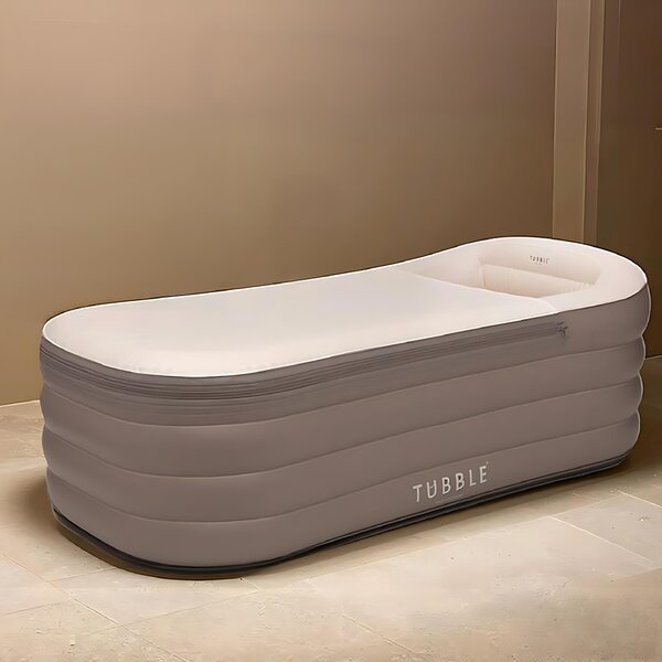 Tubble® Royale nafukovacia vaňa Ambient Taupe 255 l – skladateľná vaňa pre dospelých do výšky 188 cm, rozloženie za 1 minútu, pre vnútorné aj vonkajšie použitie