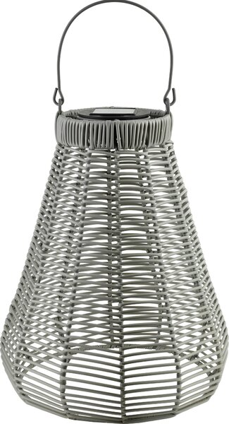 Solárna lucerna z polypropylénu Mondex SOKKE Nature 13x27x33/45 cm, sivá, 1 ks