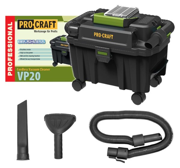 Akumulátorový priemyselný vysávač Procraft VP20