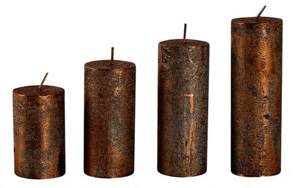 Rustikálna adventná sviečka ø4cm PROVENCE 4ks medená