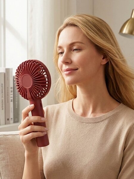 Sinsay - Bezdrôtový ručný ventilátor so stojanom - červená