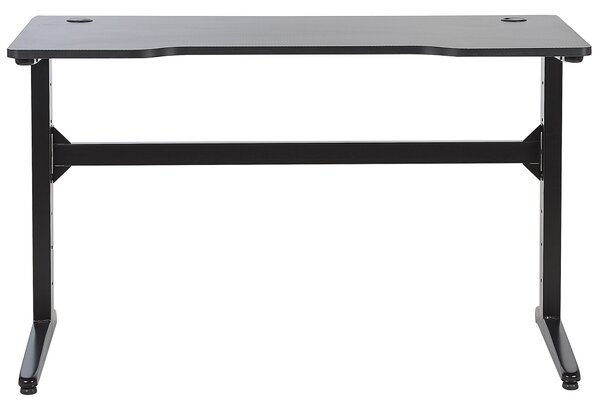 Herný stôl čierna MDF kov 120 x 60 cm RGB LED svetlá s diaľkovým ovládačom moderný štýl kancelária