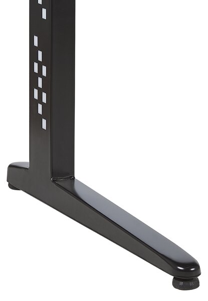Herný stôl čierna MDF kov 120 x 60 cm RGB LED svetlá s diaľkovým ovládačom moderný štýl kancelária