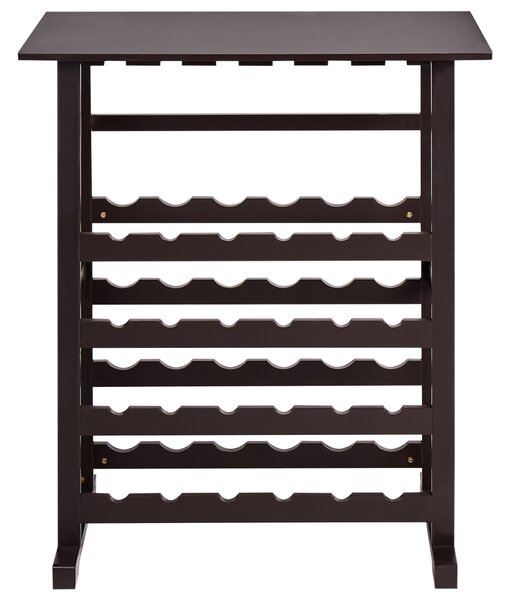 Regál na víno tmavohnedý MDF 80 x 40 x 91 cm stojan na fľaše a poháre klasický elegantný štýl bytový dekor