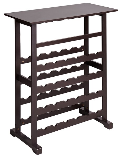 Regál na víno tmavohnedý MDF 80 x 40 x 91 cm stojan na fľaše a poháre klasický elegantný štýl bytový dekor