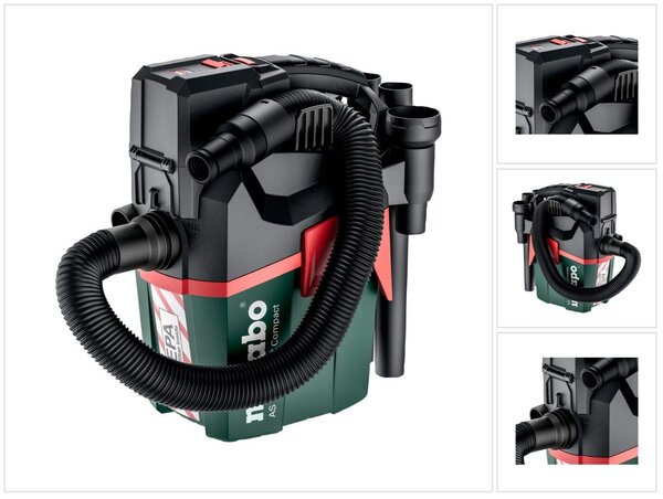 Metabo 602029850, Bubnový vysávač, Suché a mokré, Vrecko na prach, 6 L, HEPA, Filtrovanie