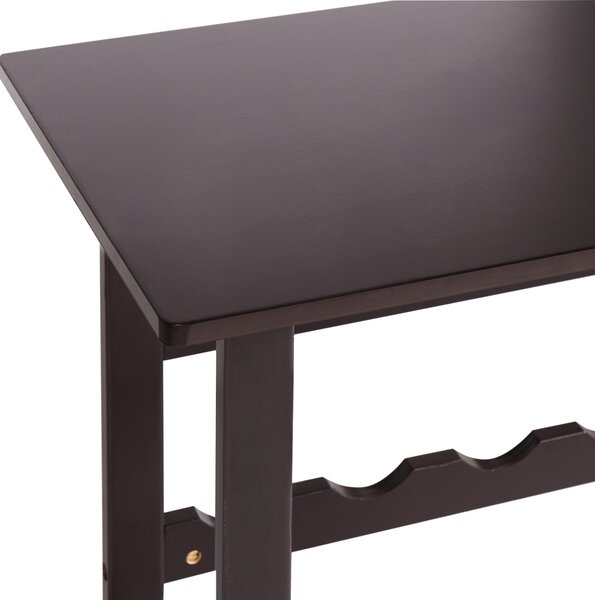 Regál na víno tmavohnedý MDF 80 x 40 x 91 cm stojan na fľaše a poháre klasický elegantný štýl bytový dekor