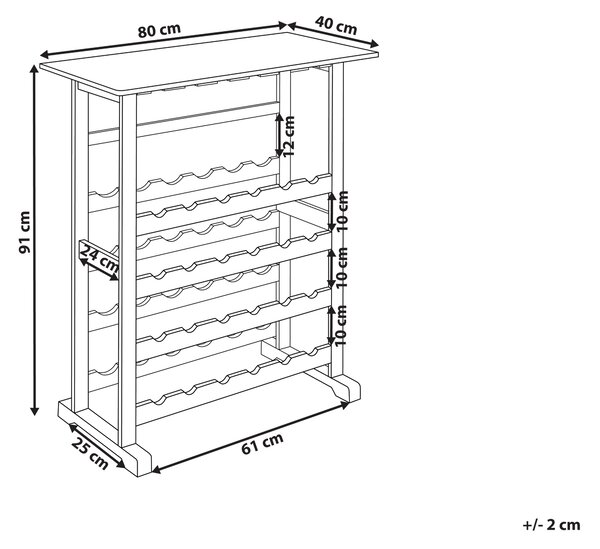Regál na víno tmavohnedý MDF 80 x 40 x 91 cm stojan na fľaše a poháre klasický elegantný štýl bytový dekor